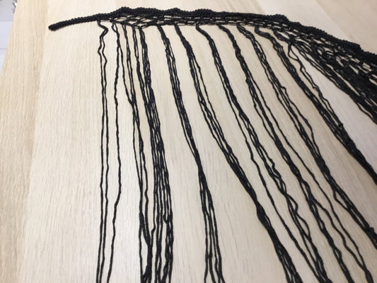 50cm Long knotted Fringe black - Violet Elizabeth - Haberdashery