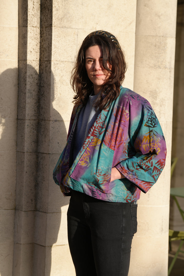 Starburst Forest Linen Jacket: Reversible