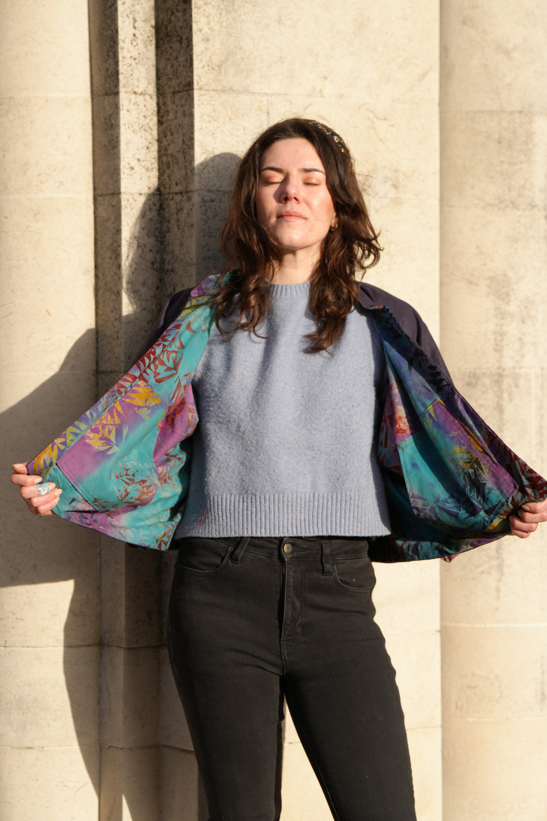 Starburst Forest Linen Jacket: Reversible