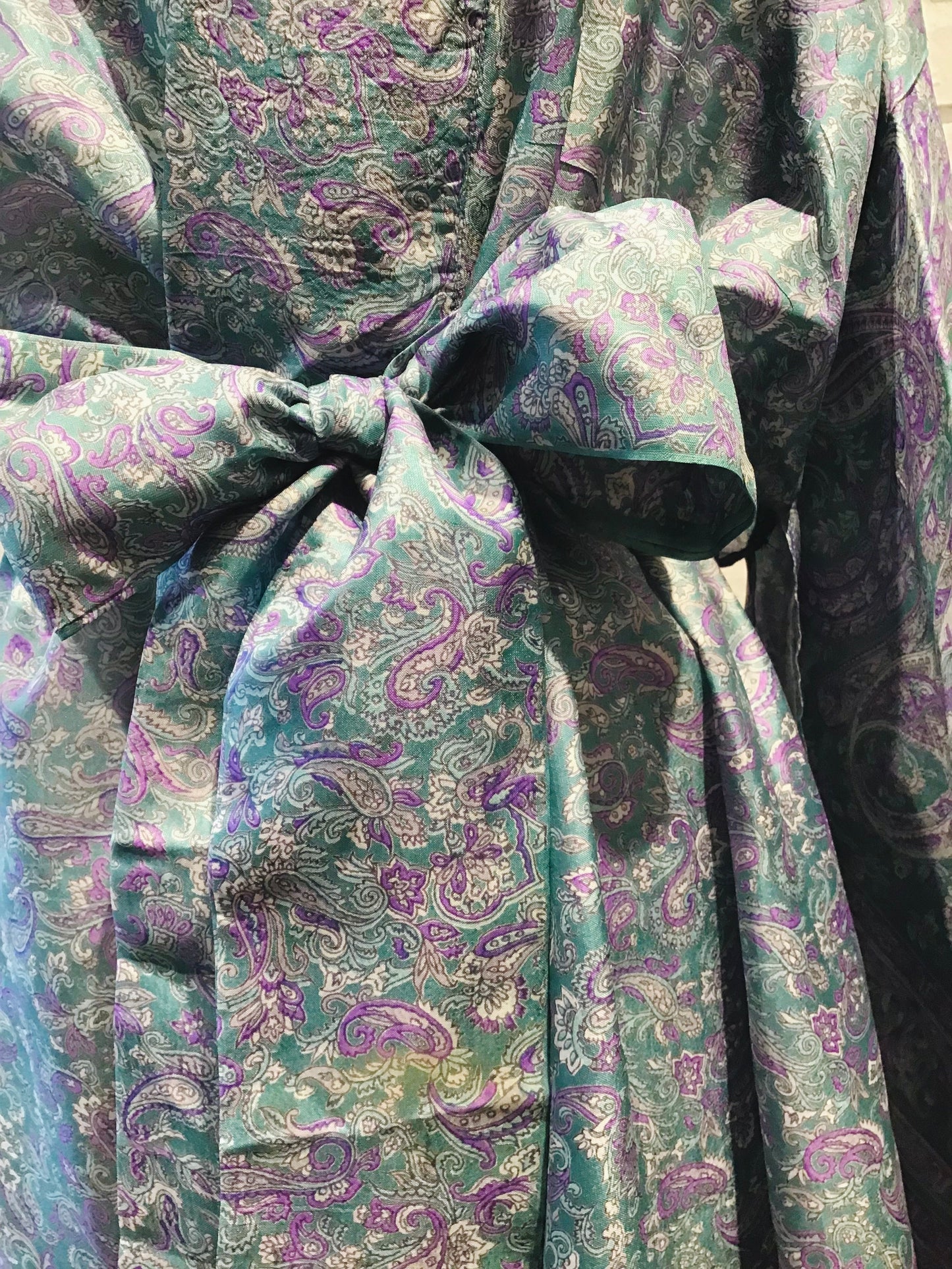 Kalamkari Kiss Silk Kimono - Violet Elizabeth