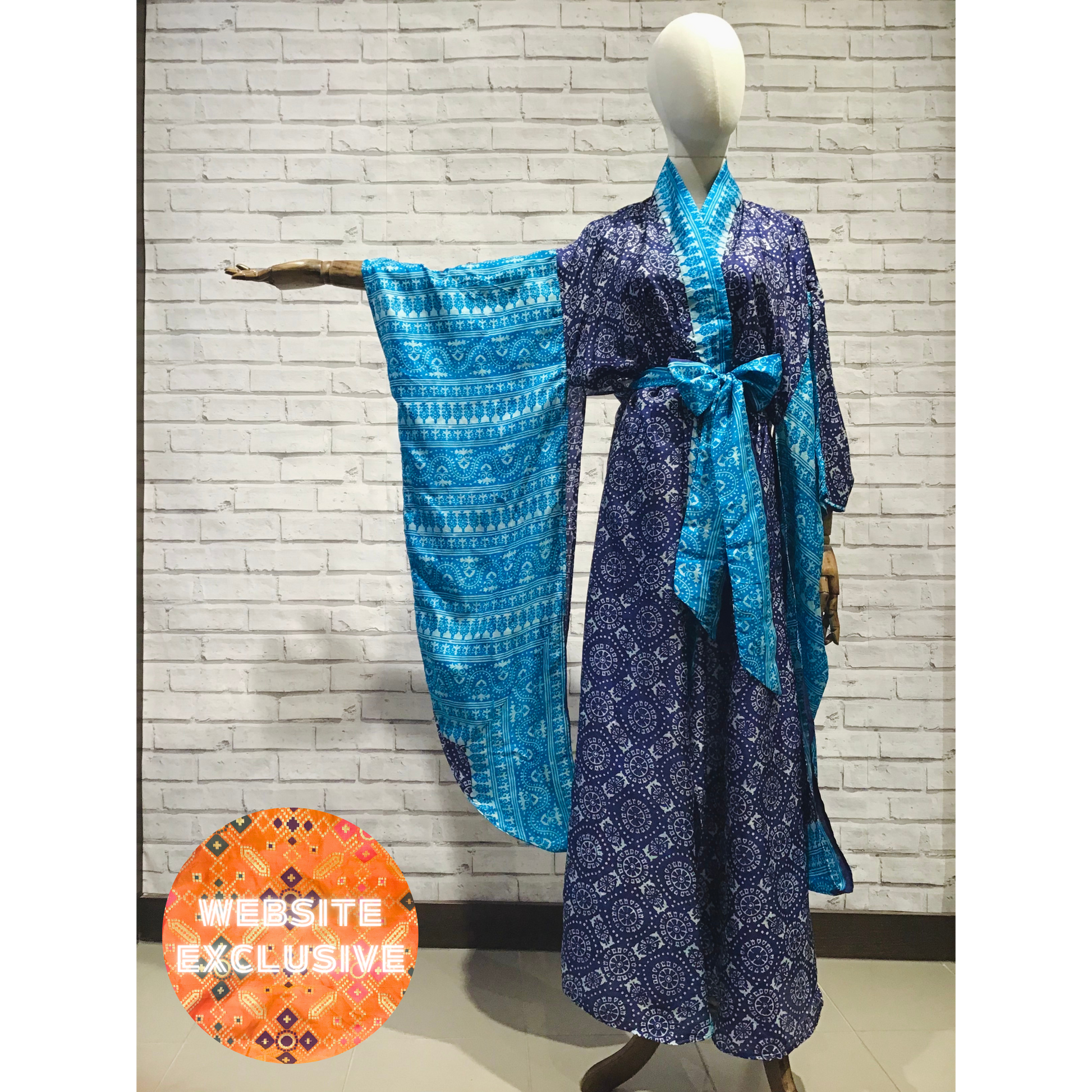 Sapphire Menelaus Silk Kimono - Violet Elizabeth
