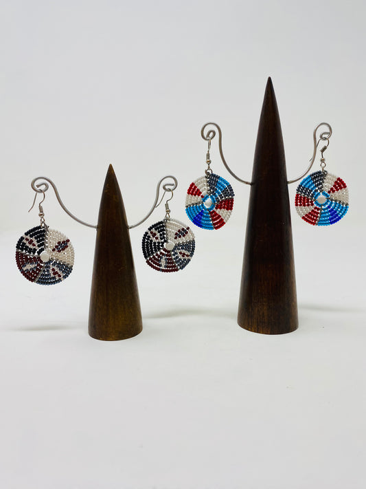 Nature inspired handmade Drop Earrings made with glass beads - Violet Elizabeth