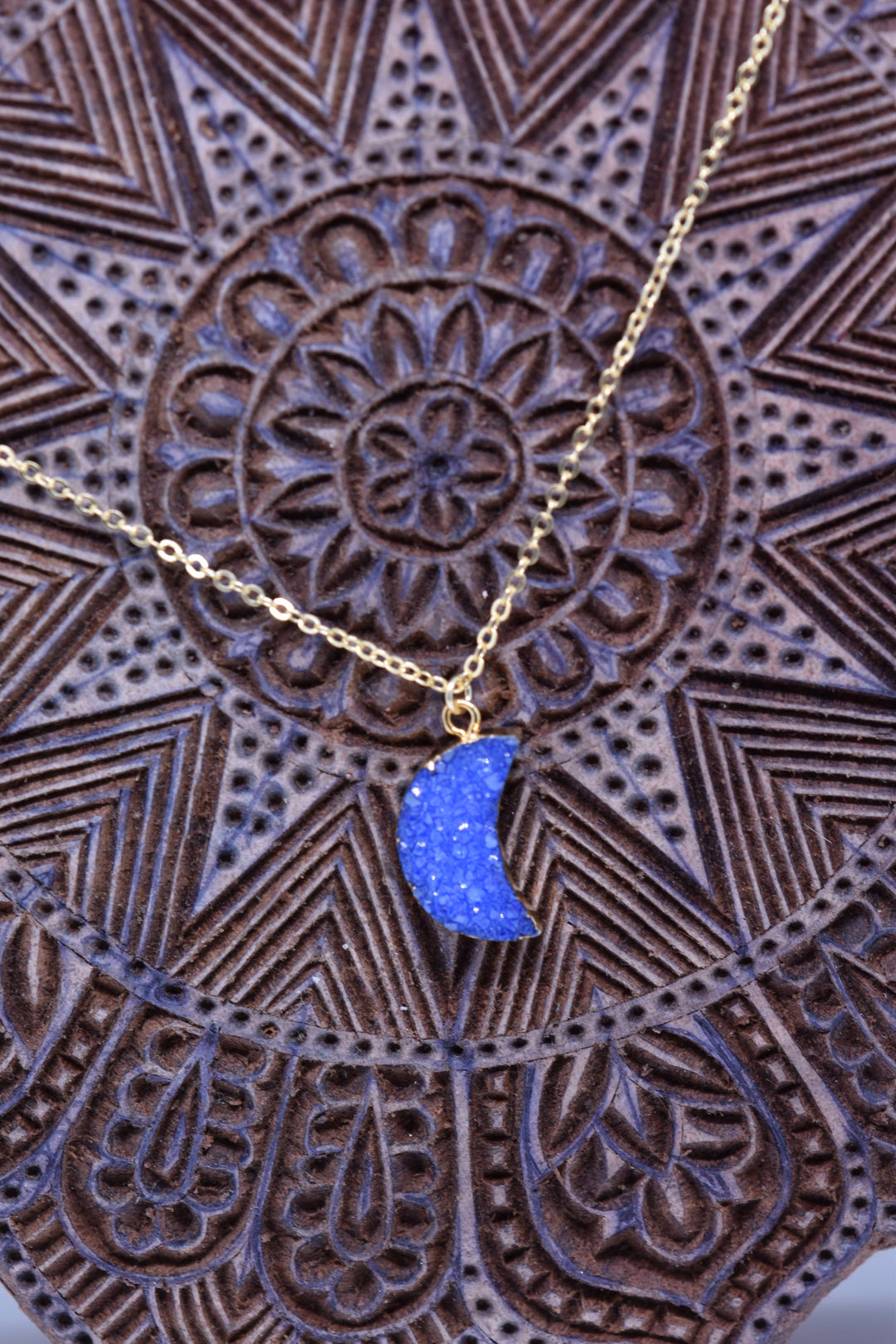 Geode Druzy moon necklace - Violet Elizabeth