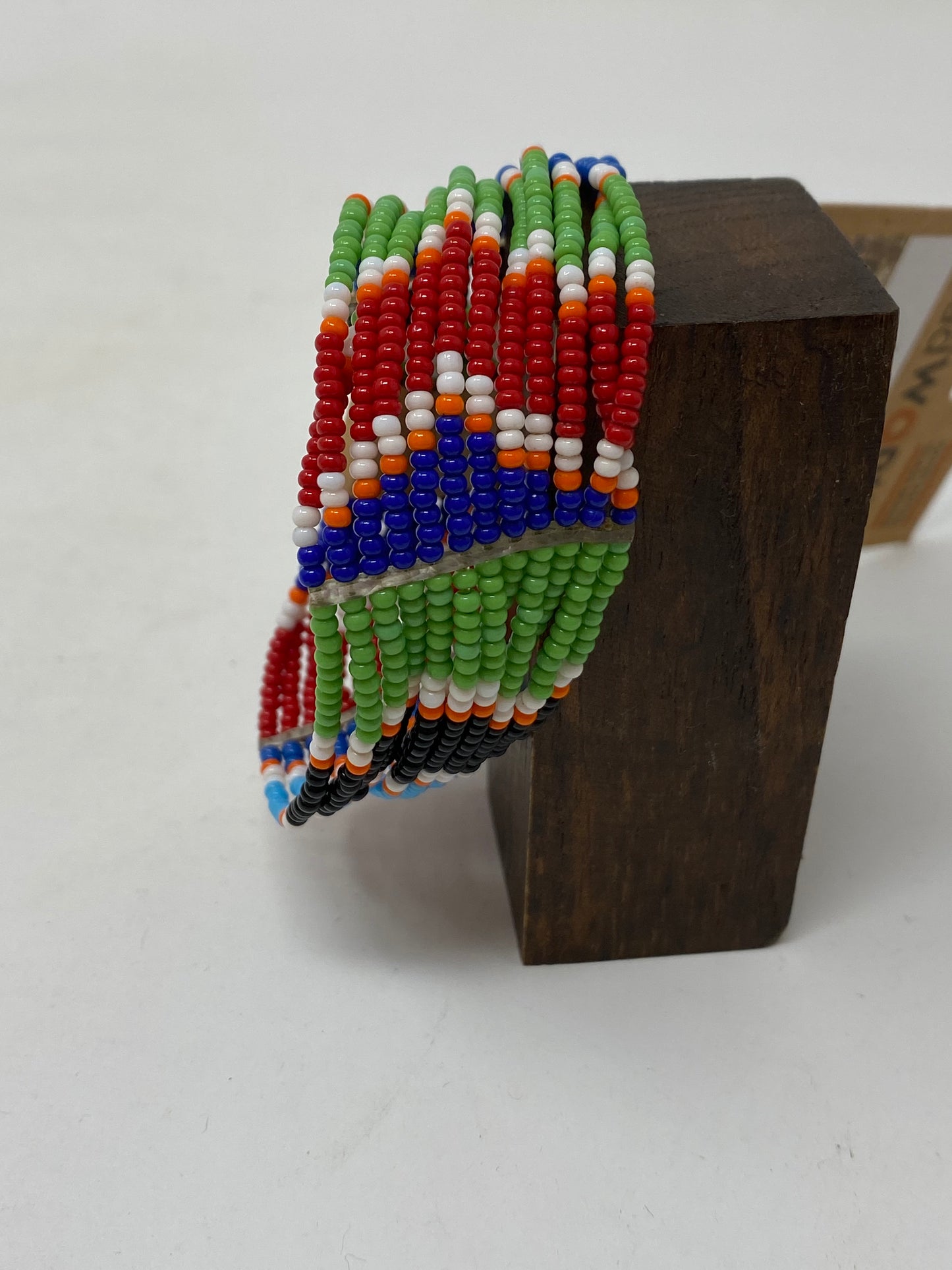 Artisan colours of africa inspired Elasticated Glass Bead bracelet - Violet Elizabeth