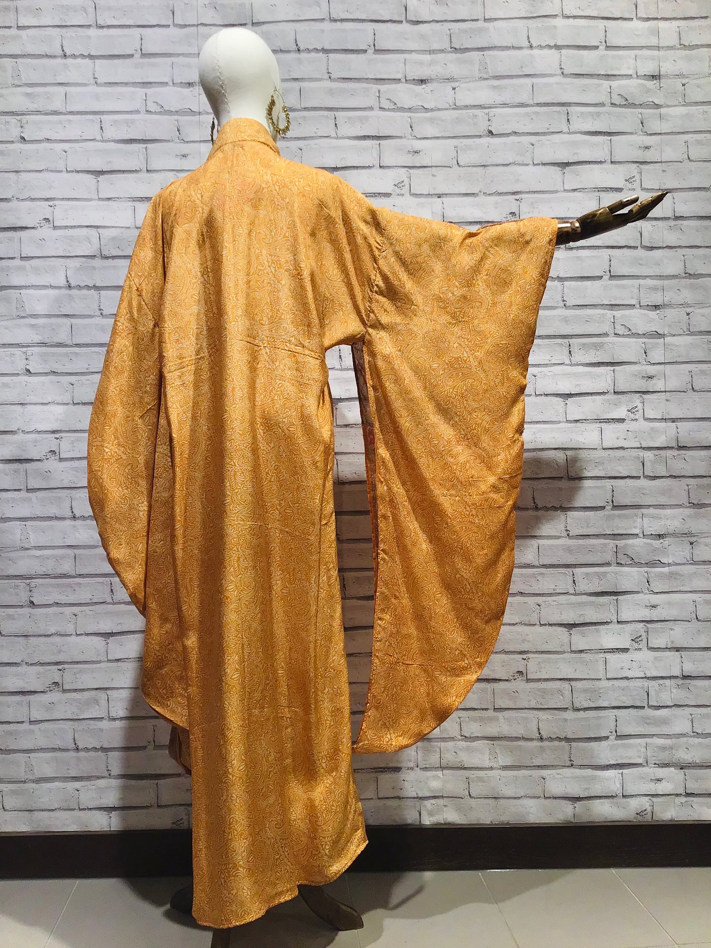 The silk  Golden Temple Kimono - Violet Elizabeth