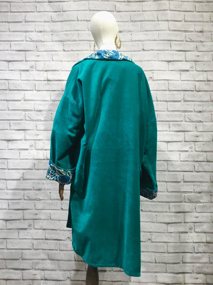 Emerald peacock Velvet Jacket - Violet Elizabeth