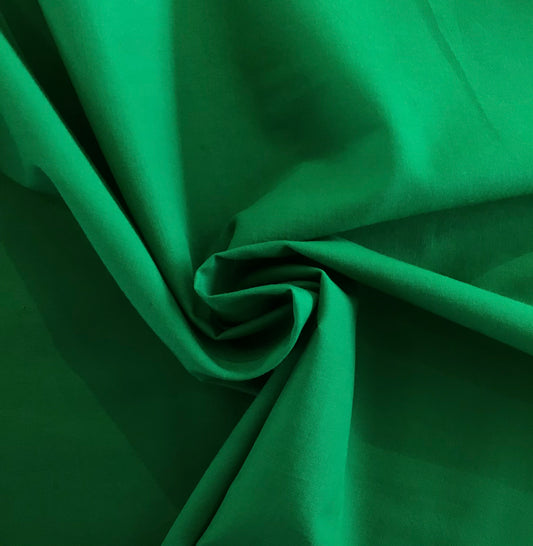 Green tambourine Plain coloured Fabric 100% Cotton