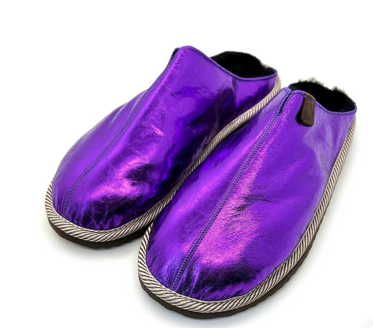 Midnight Purple metallic slippers - Violet Elizabeth