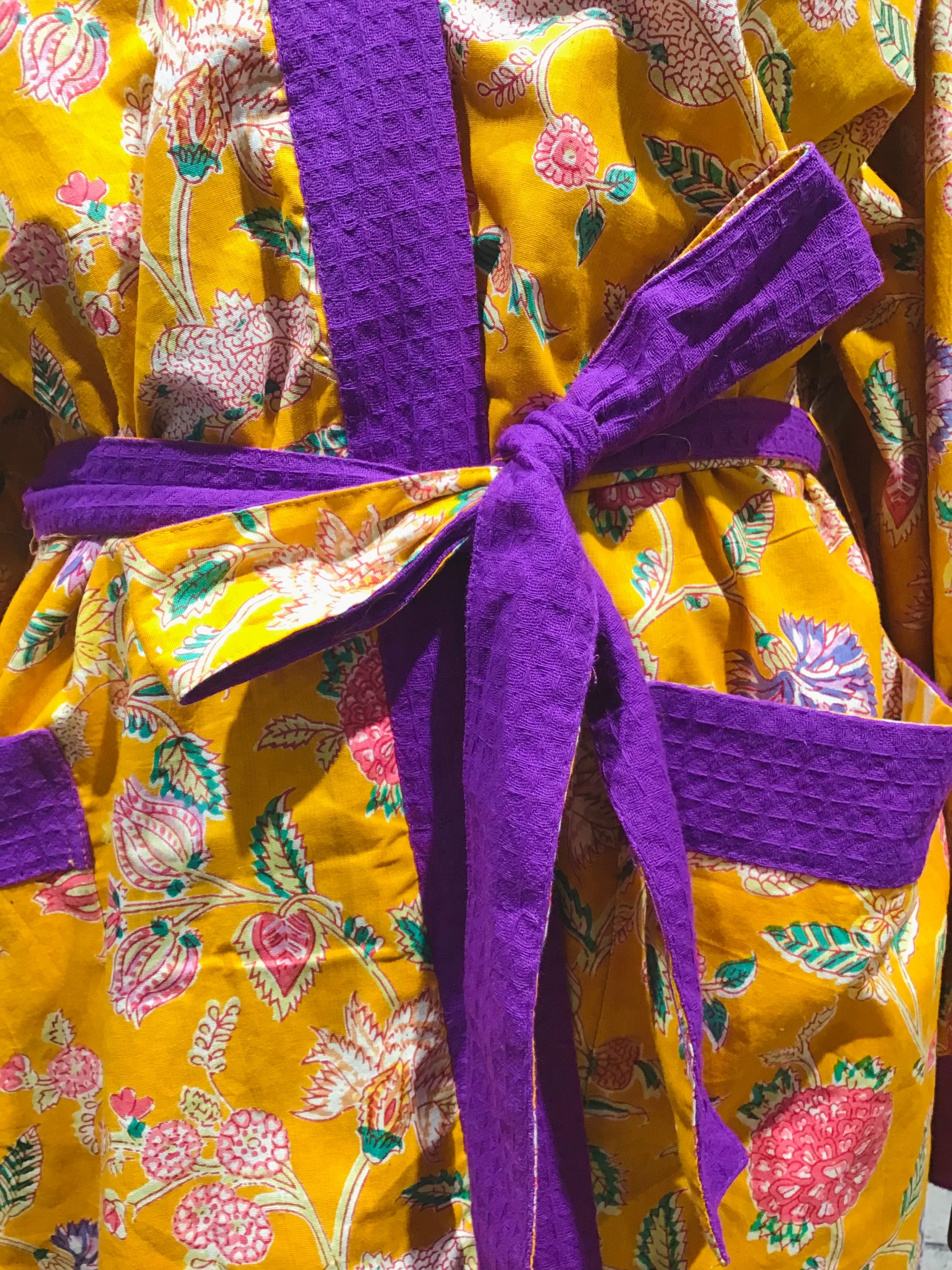 Indian summer waffle robe with purple - Violet Elizabeth