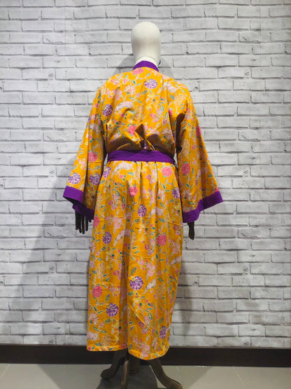 Indian summer waffle robe with purple - Violet Elizabeth