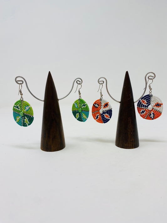 Artisan handmade Drop Earrings made with glass beads - Violet Elizabeth