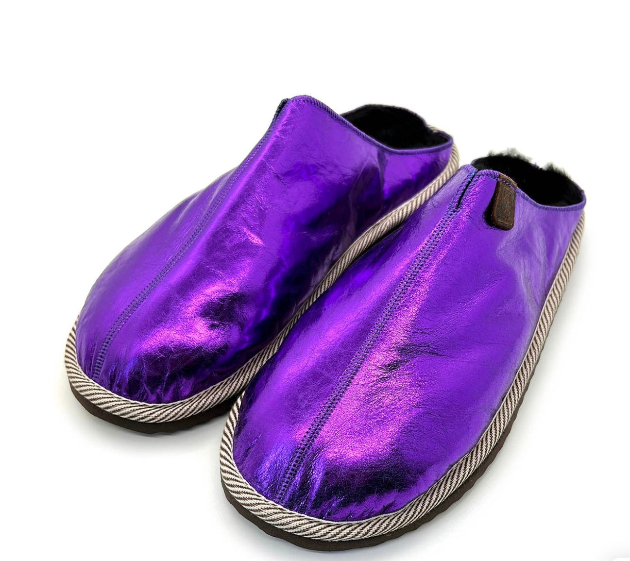 Midnight Purple metallic slippers - Violet Elizabeth
