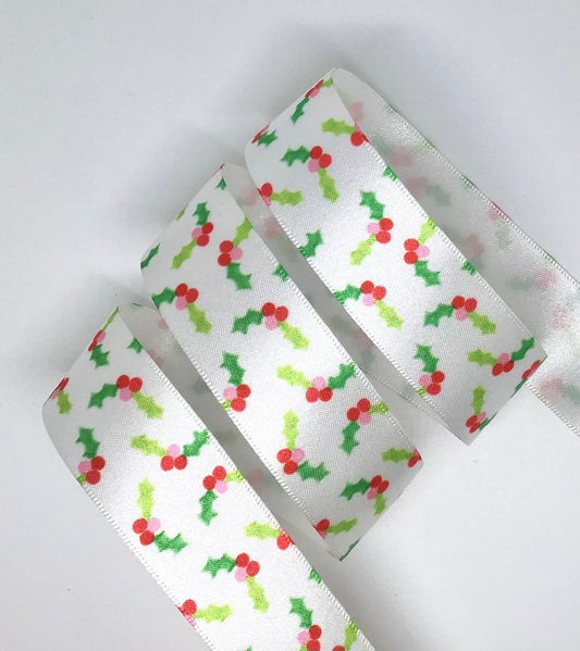 Christmas holly ribbon