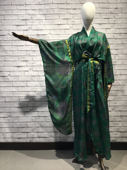 Emerald Sanskriti Silk Kimono - Violet Elizabeth