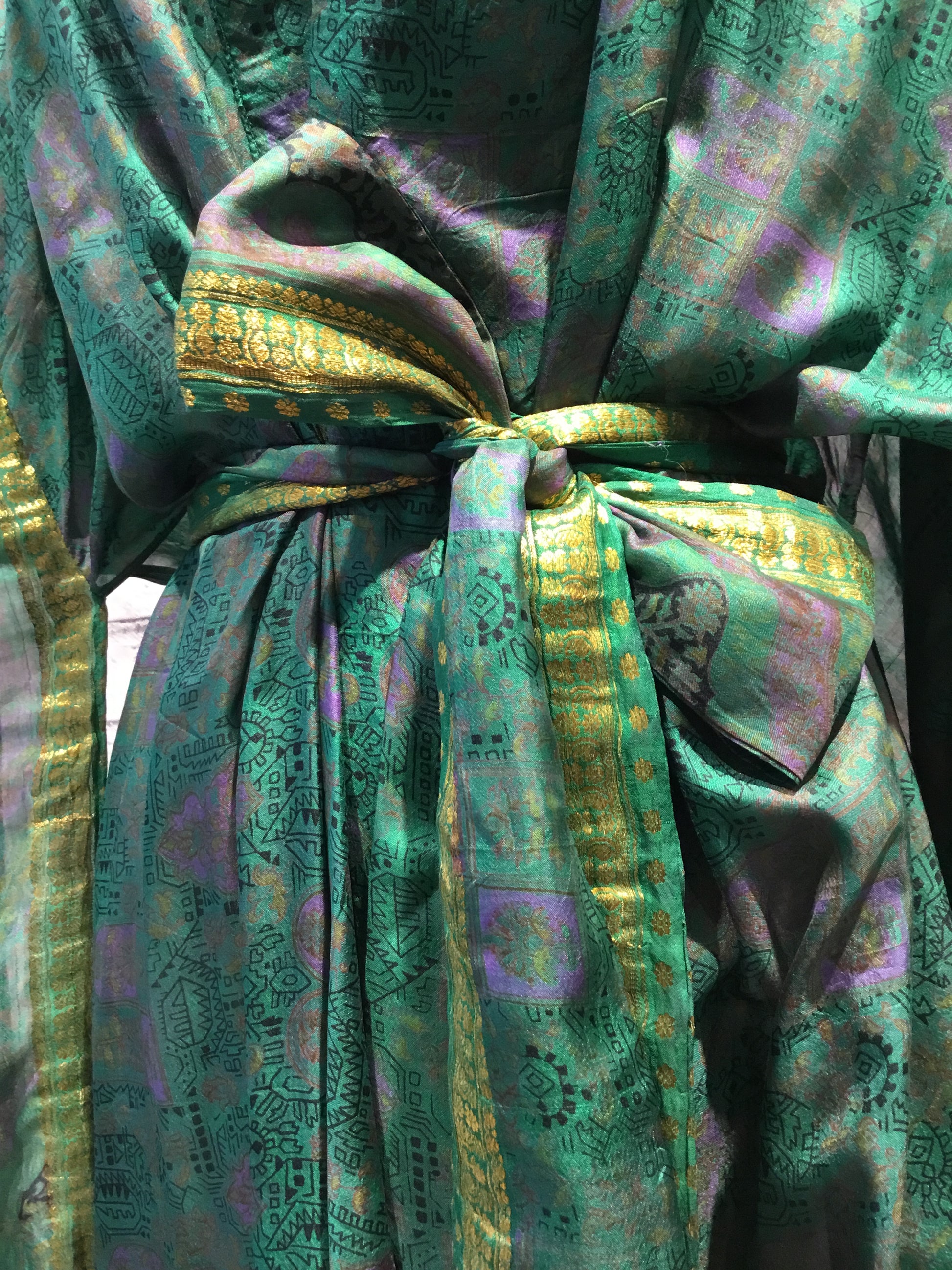 Emerald Sanskriti Silk Kimono - Violet Elizabeth
