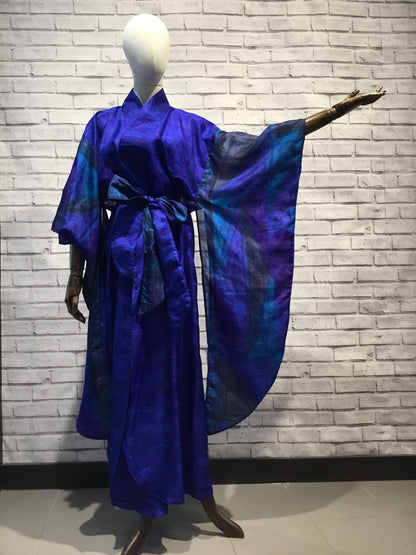 Sapphire Moonrise Silk Kimono - Violet Elizabeth