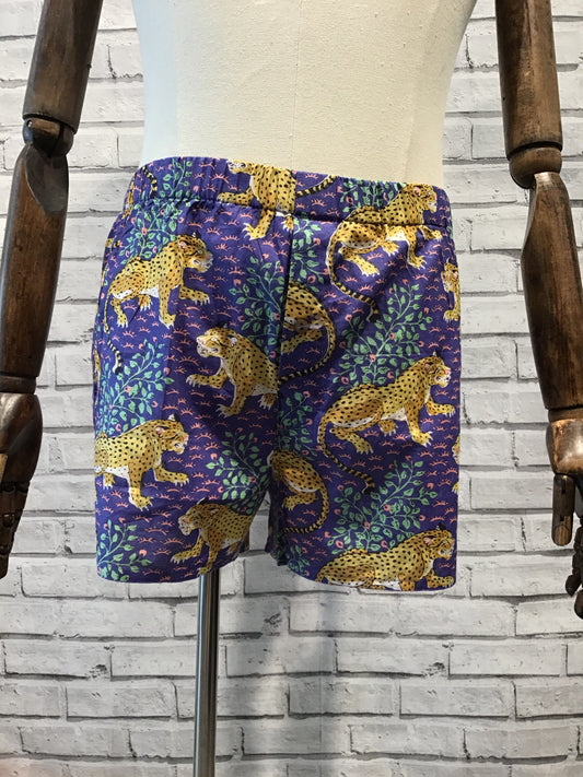 Blue leopard cotton boxer shorts - Violet Elizabeth
