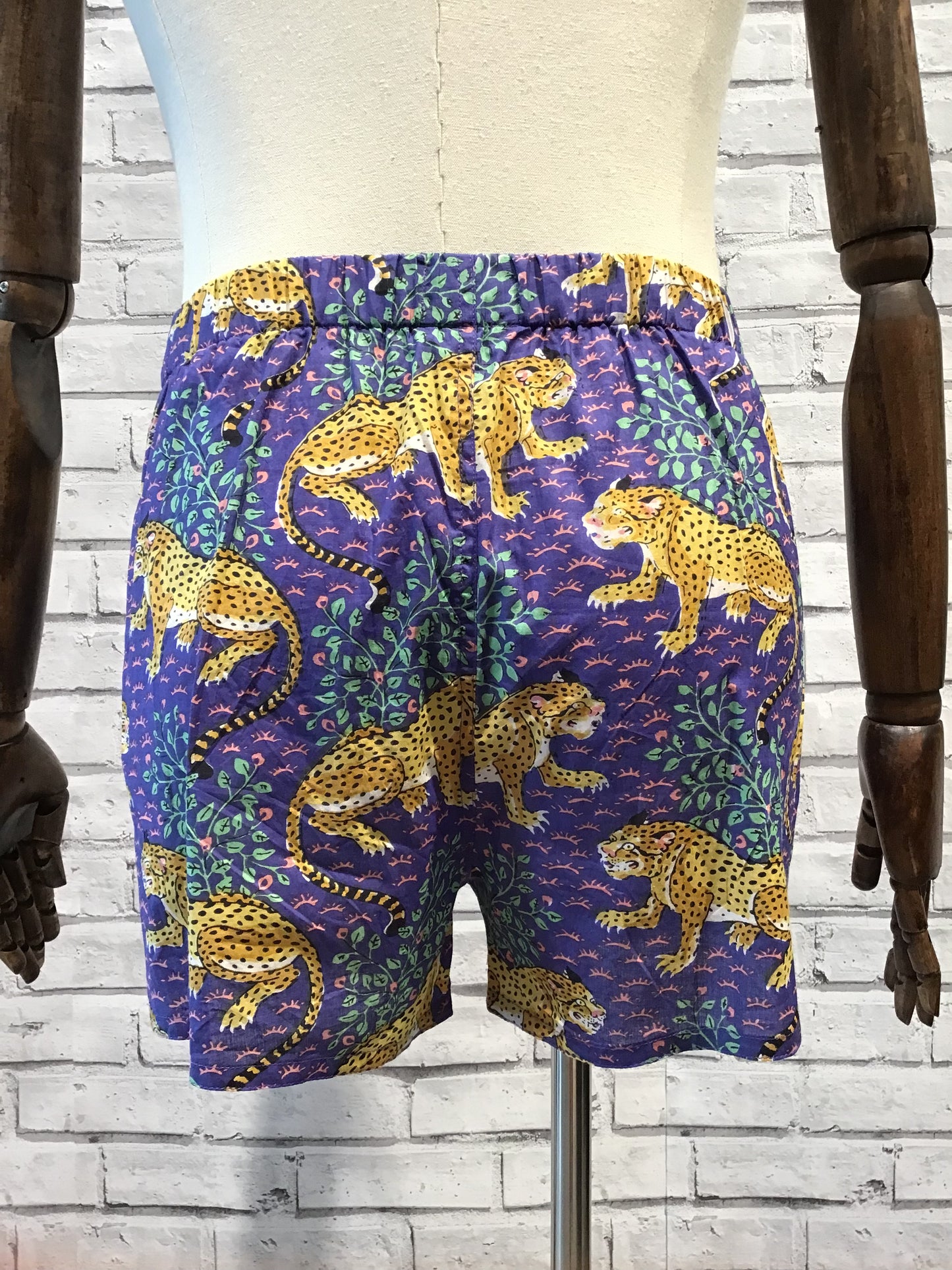 Blue leopard cotton boxer shorts - Violet Elizabeth