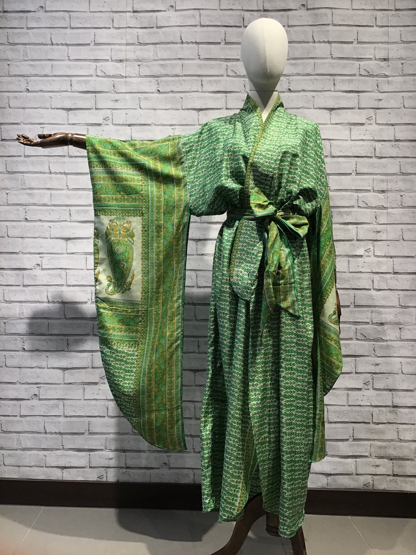 Serene Forest Silk Kimono - Violet Elizabeth