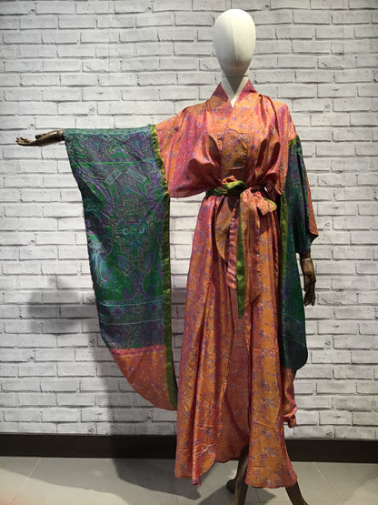 Luminescent Liana Silk Kimono - Violet Elizabeth