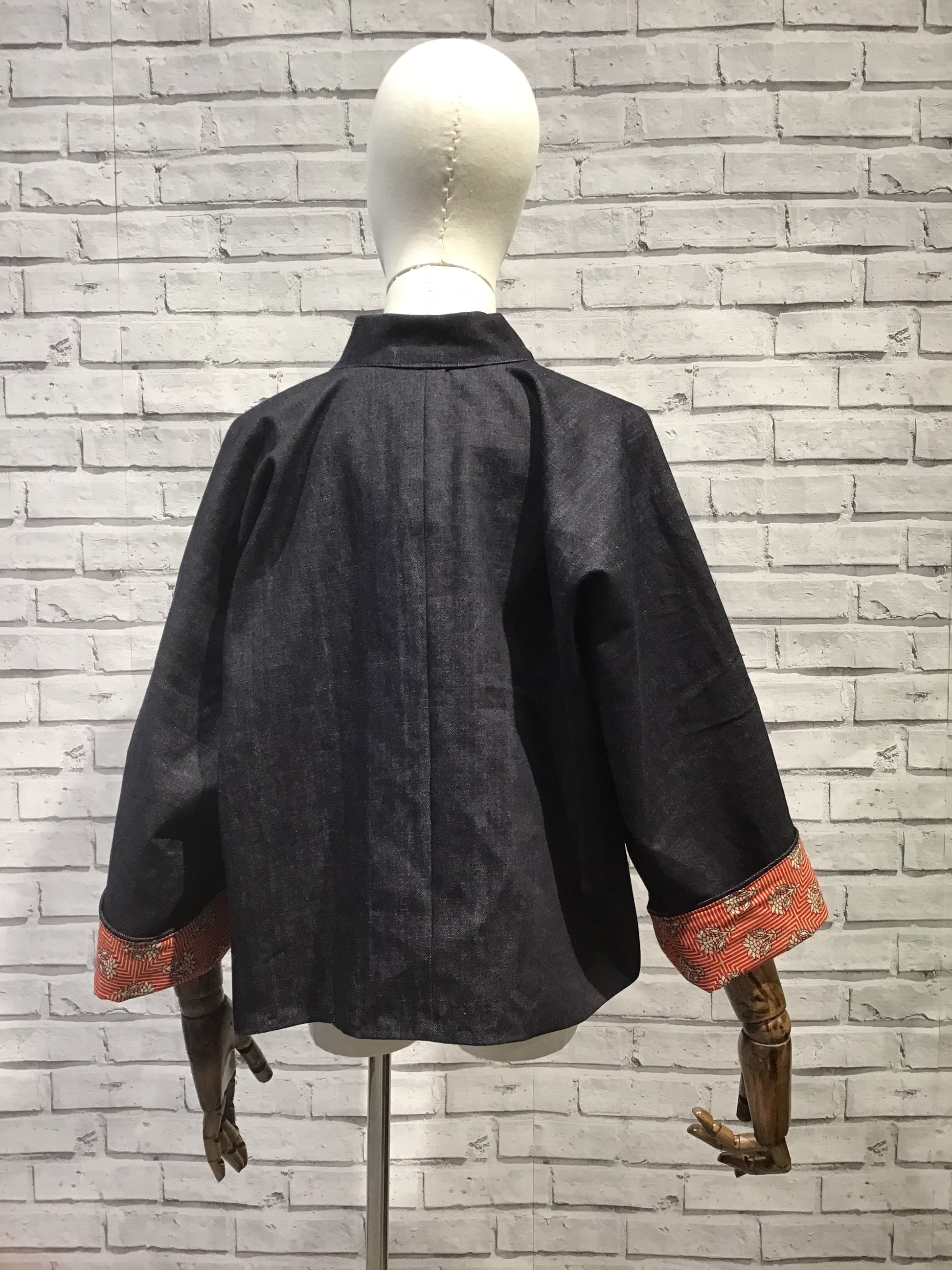 Sanskruti Denim and Block Print Jacket - Violet Elizabeth
