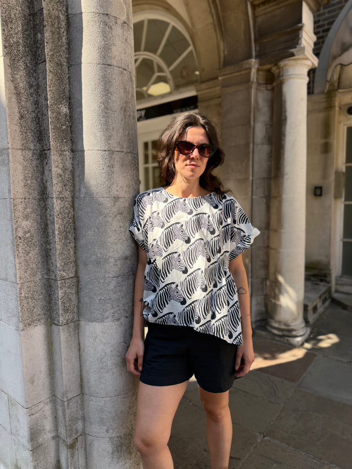 Zany Zebras: Flowy Cotton Top