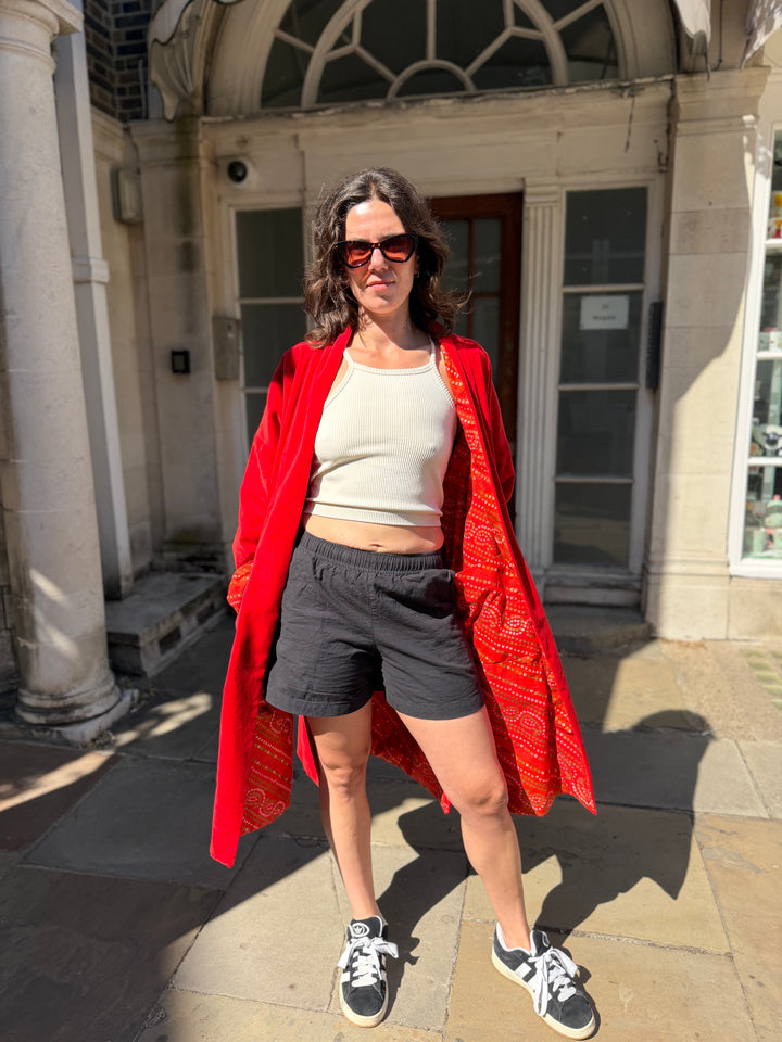 Crimson Magma Velvet Coat