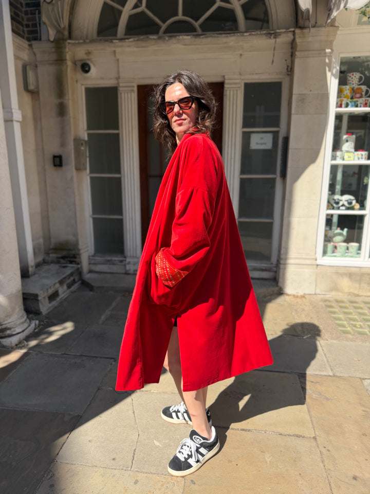 Crimson Magma Velvet Coat