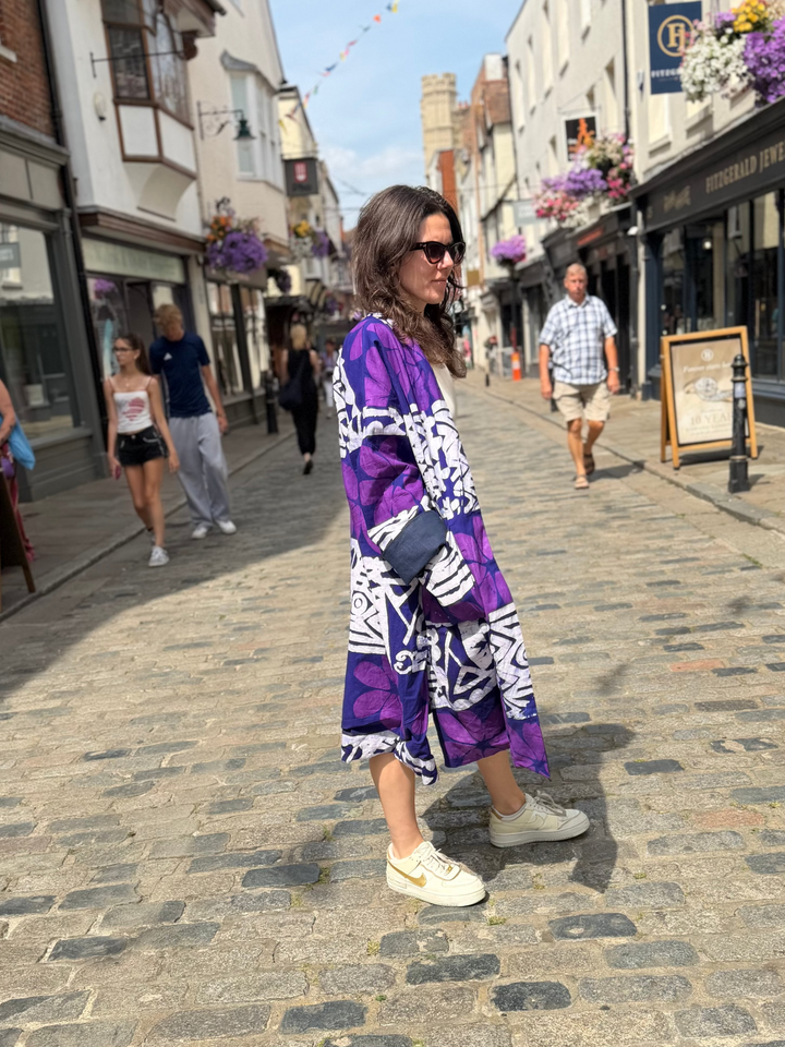 Purple Dreams Reversible Linen Coat