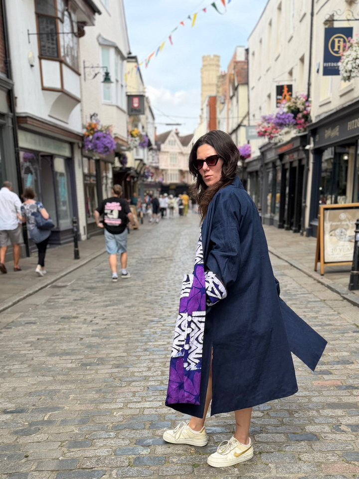 Purple Dreams Reversible Linen Coat