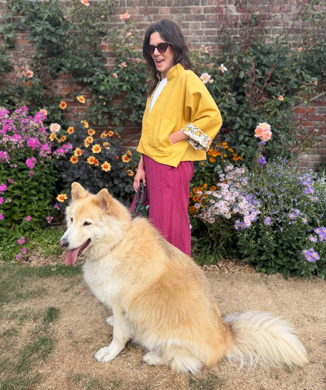 Yellow Cockatoo Linen Jacket: Reversible