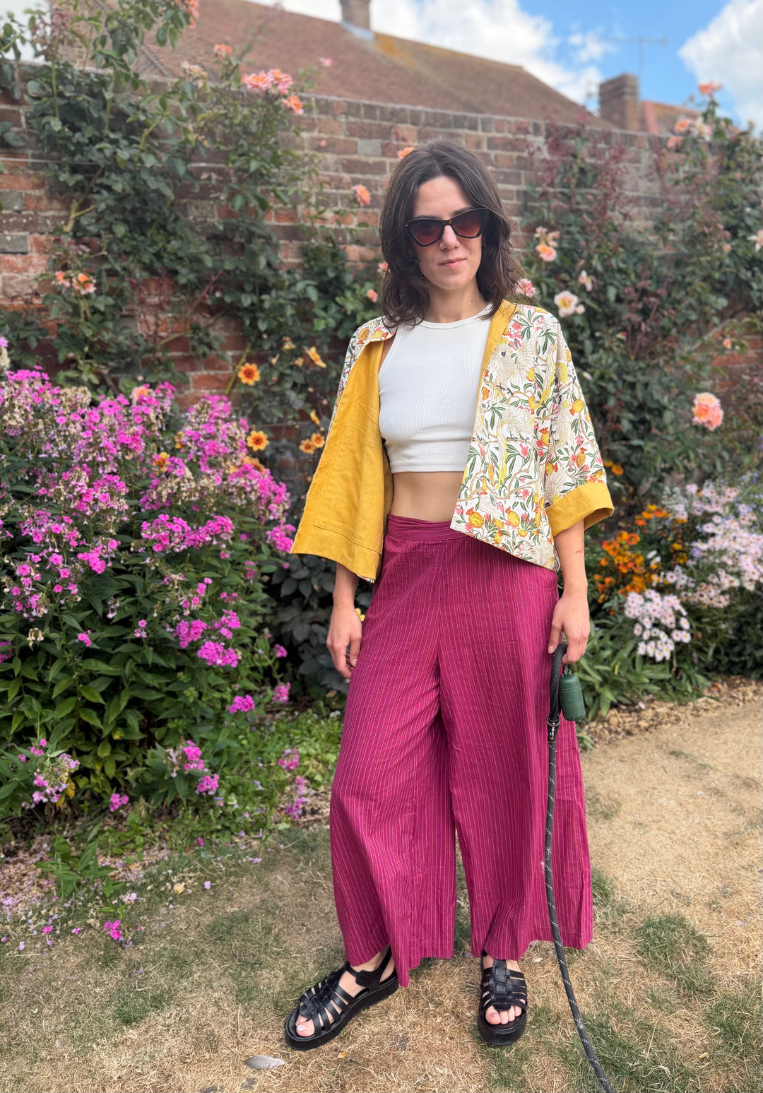 Yellow Cockatoo Linen Jacket: Reversible