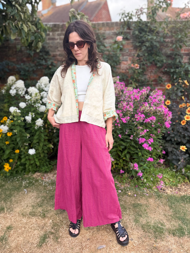 Garden Tulip Linen Jacket: Reversible