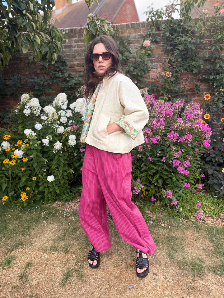 Garden Tulip Linen Jacket: Reversible