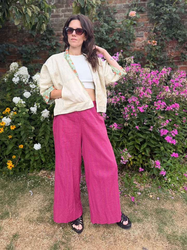 Garden Tulip Linen Jacket: Reversible