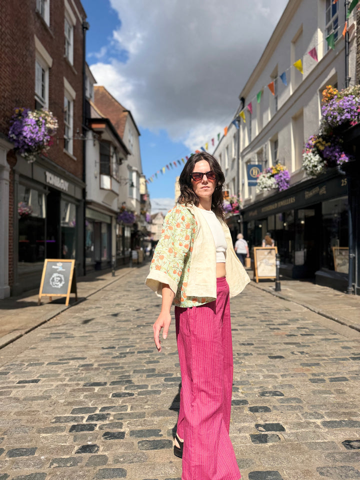 Garden Tulip Linen Jacket: Reversible