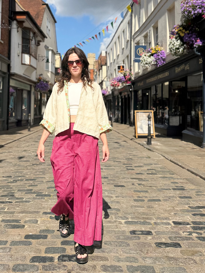 Garden Tulip Linen Jacket: Reversible