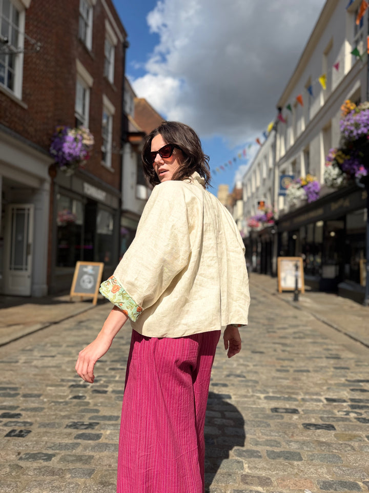 Garden Tulip Linen Jacket: Reversible