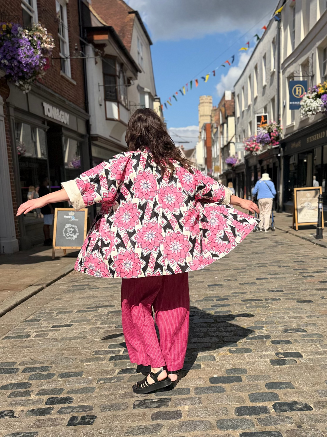 Raspberry Vibes Linen Jacket: Mid-Length