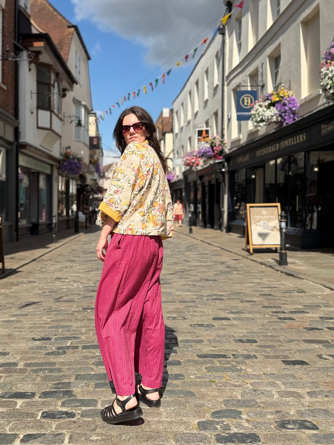Yellow Cockatoo Linen Jacket: Reversible