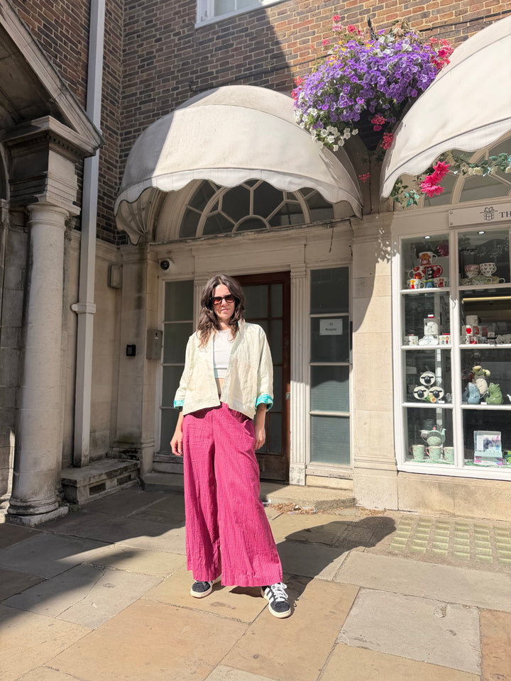 Santorini Linen Jacket: Reversible