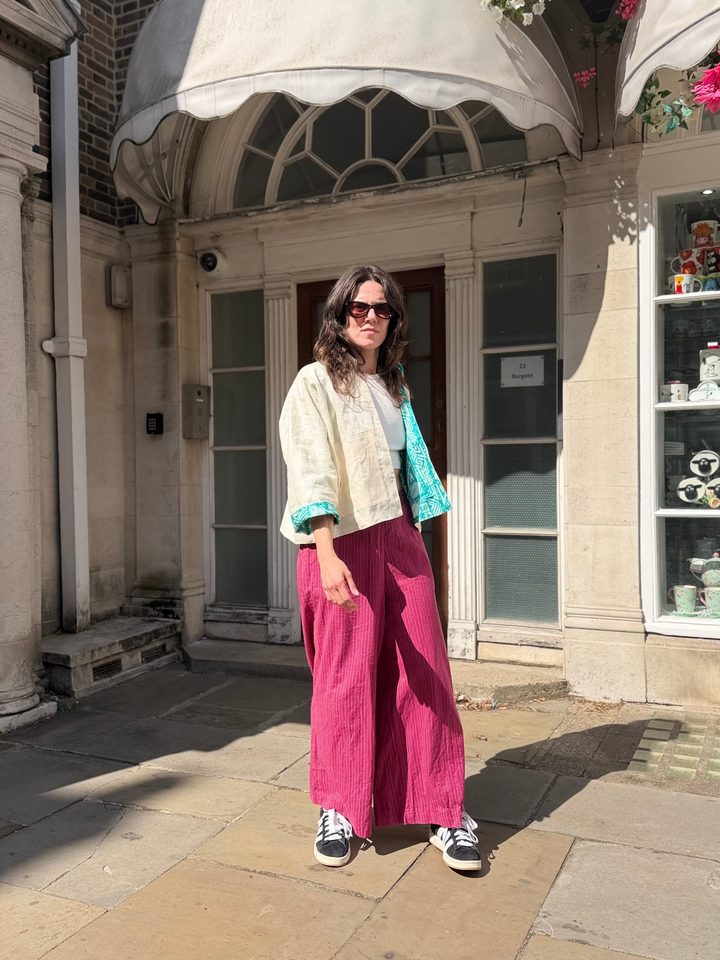 Santorini Linen Jacket: Reversible