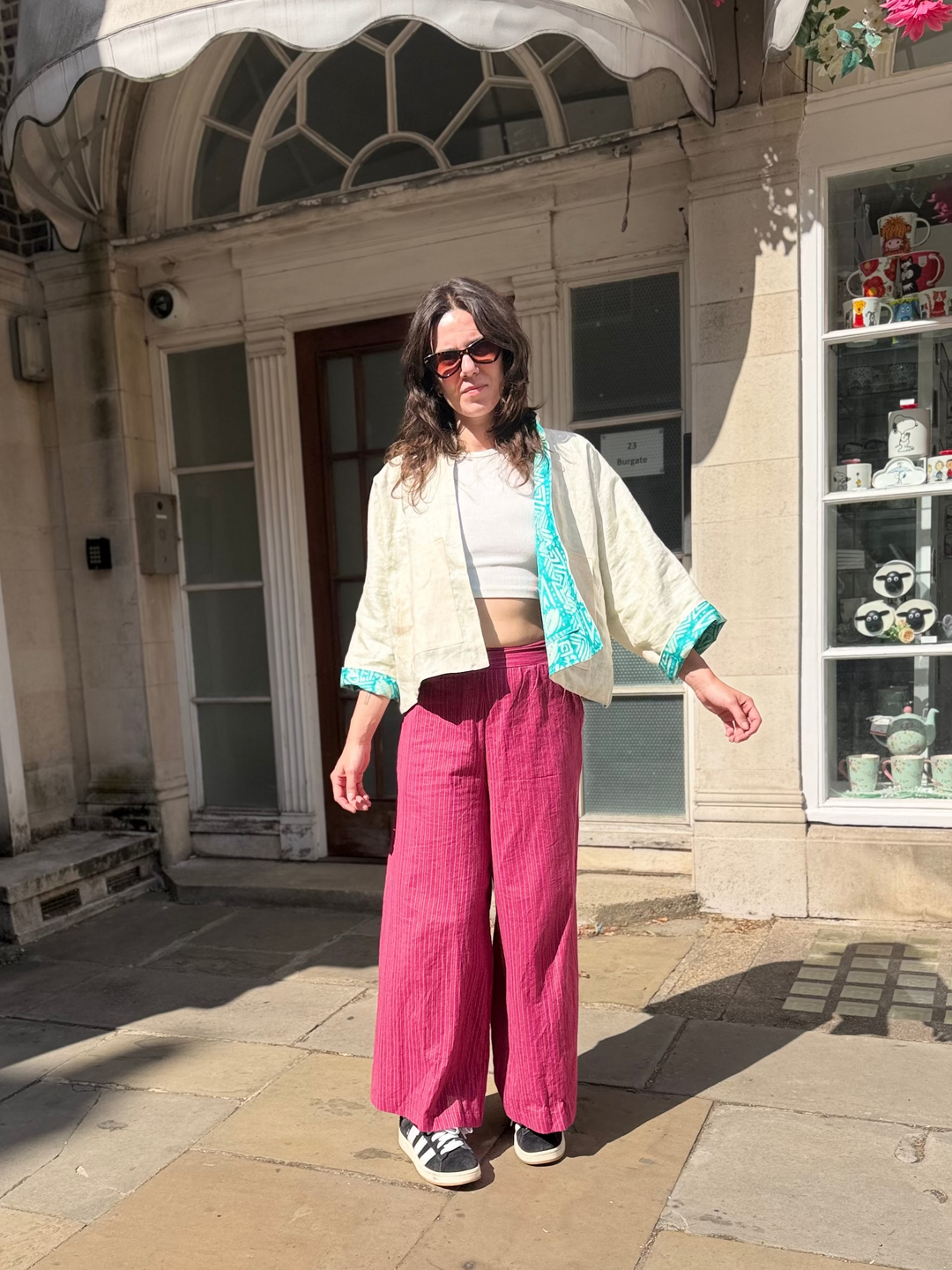 Santorini Linen Jacket: Reversible