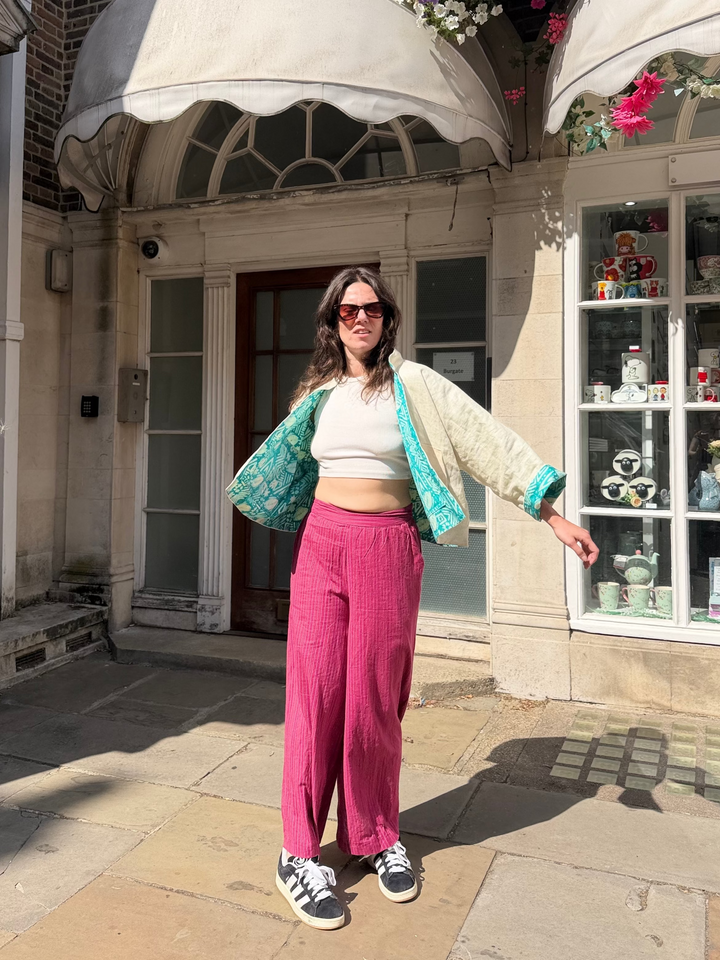 Santorini Linen Jacket: Reversible