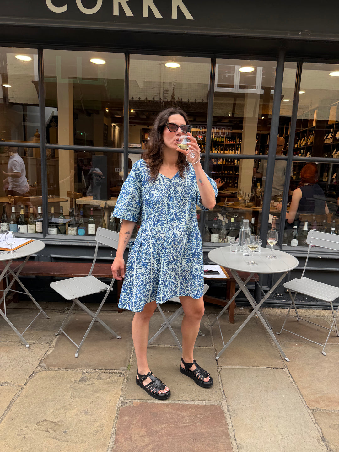 Blue Mai Tai: Knee Length Summer Dress