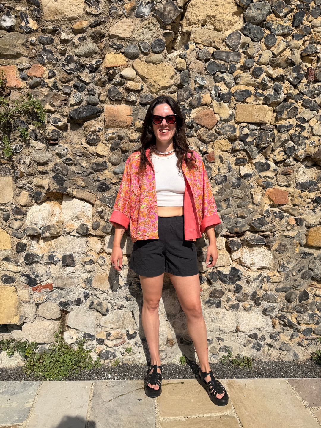 Pink Paradise Linen Jacket: Reversible