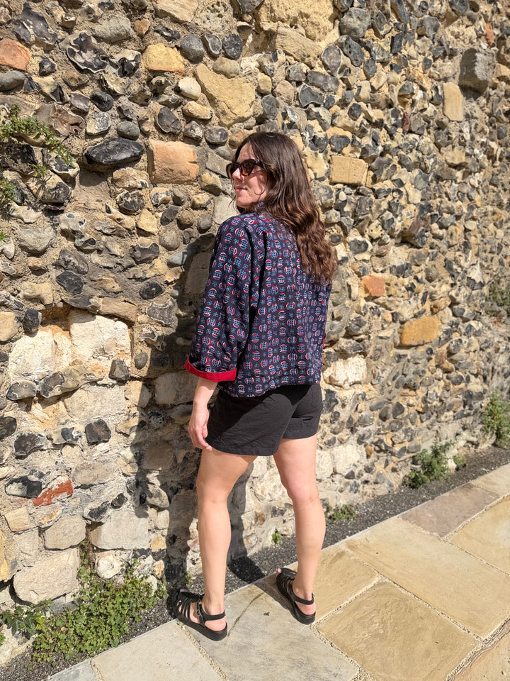 Indus Vibe Linen Jacket: Reversible