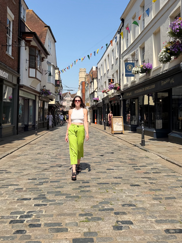 Green Kantha Trousers