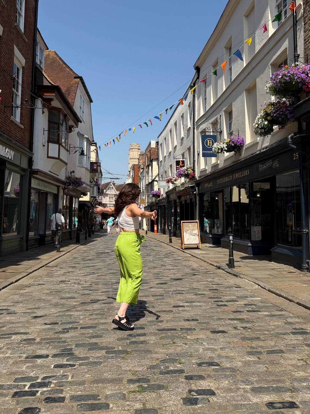 Green Kantha Trousers
