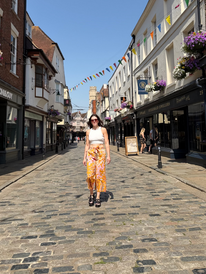 Saffron Floral Print Trousers